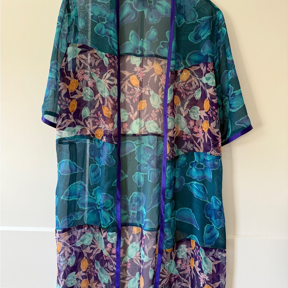 Vintage Maggie Shepherd Australia Patchwork Kimono Duster Boho Artsy Resort